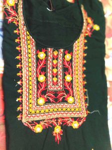 Beautiful Green Saree with Embroidery