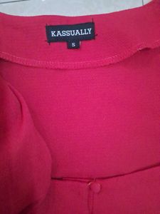 Chic Red Puff Sleeve Square Neck Top