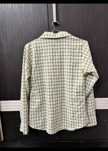Green Checkered Button-Up Shirt