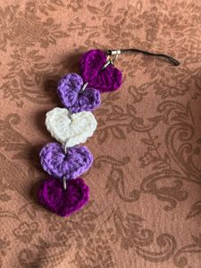 Crocheted Heart Charm Keychain/Accessory