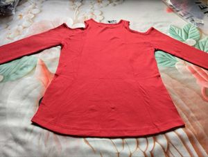 Chic Cold Shoulder Orange Top