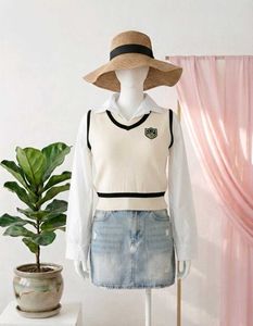 Preppy College Style Sweater Vest