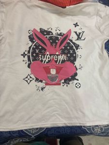Cream Graphic Print T-Shirt