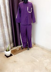 LACE DETAILED PURPLE CORDSET