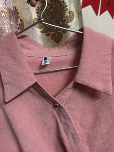 Peach Corduroy Peplum Top
