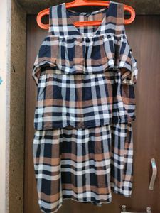 Checked Tiered Dress