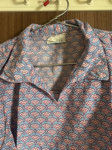 Light Blue Printed Night Suit Set