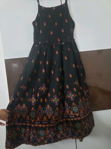 Black Rangoli Print Dress