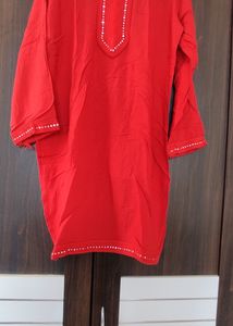 Sale...Red Kurta With Stone Work