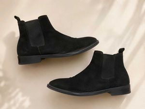 Men's Black Suede Chelsea Boots