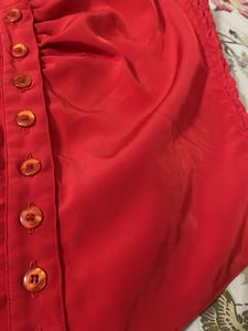 Chic Red Ruched Sleeveless Top