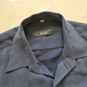 Vintage Men's Long Sleeve Dark Blue Shirt