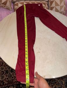Women's Burgundy Athletic Leggings