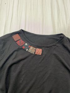 Unique Black Patchwork Tunic Top