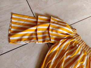 Off-Shoulder Striped Crop Top