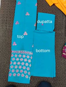Turquoise Kurta Set with Dupatta