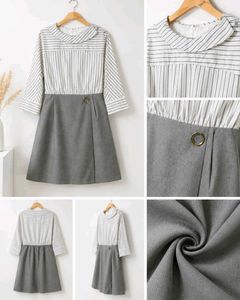 Chic Striped &amp; Grey A-line Dress