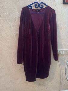 Velvet V-Neck Mini Dress