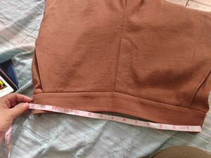 Women's Brown Cropped Wide-Leg Pants