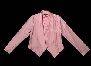 Pink Open Front Blazer Jacket