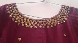 New Unused Elegant Silk Maroon Kurta