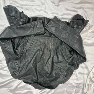 Black Leather Blazer Jacket