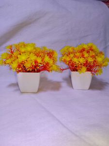 Set of 2 Yellow Artificial Flowers