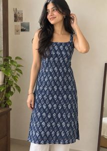Stylish Blue Printed Kurta