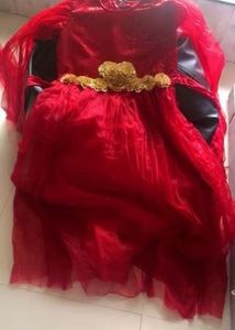 Stunning Burgundy Gown with Floral Embellishment