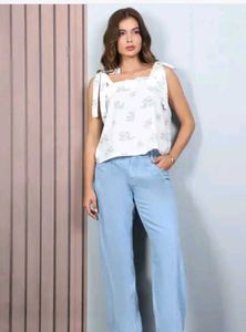 Floral Print Tie-Shoulder Top