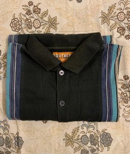Mens T Shirt- Trendy Blue Strips🦋