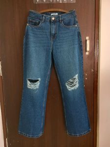 Freakins blue washed vintage baggy jeans distress