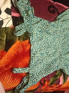 Green Print Off-Shoulder Maxi Dress