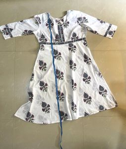 Anouk Printed White Churidar Dupatta Set
