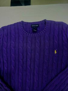 ralph lauren purple cable knit