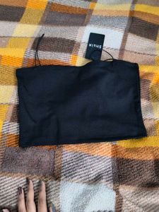 Chic Black Tube Top with Straps