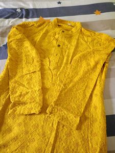 Yellow Chikankari Kurta