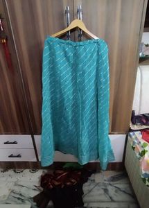 Teal &amp; Silver Striped Skirt