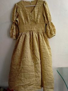 KOREAN/Chinese Yellow Midi Dress