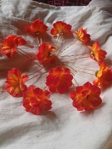 Floral Hair Pins - Set of 10 Accents