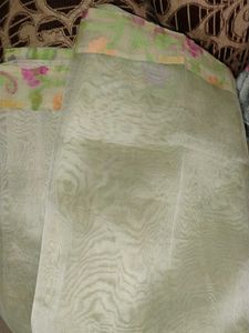 Elegant Light Green Dupatta with Floral Border