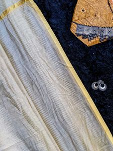 Off White Festive Dupatta with Gold Detailing