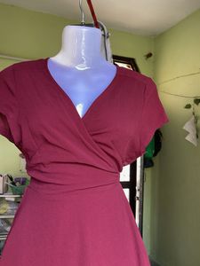 Maroon Wrap Dress