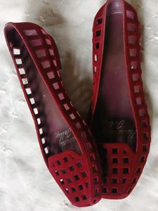 Heavenly Jelly Red Cut-Out Ballet Flats