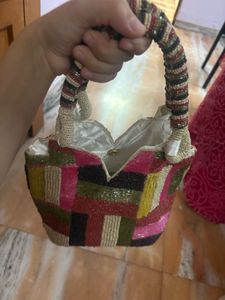 Boho Beaded Patchwork Clutch Bag