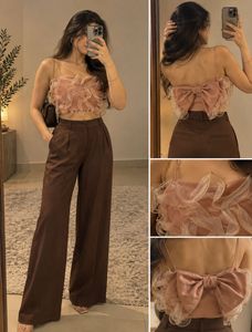 Chic Ruffled Mesh Crop Top