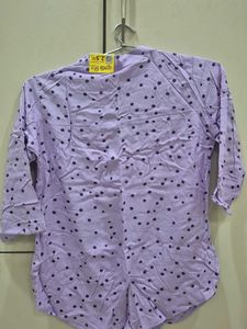 Stylish Purple Polka Dot Kurta