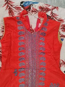 232.Beautiful Red Ethnic Gown
