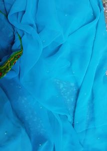 Heavy Embroidery N Mirror Work Saree