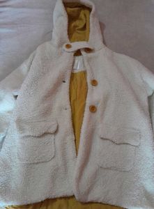 Cozy Cream Hooded Fleece Coat